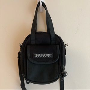 Small Crossbody Purse, 90's TECH SPORT,  Black Cell Phone Shoulder Bag